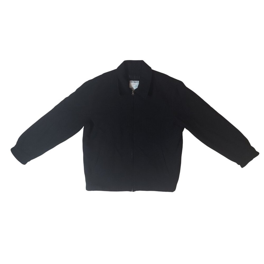 Vintage Y2K Old Navy Wool Blend Coat Men's Black Chore Quilted Preppy Grunge XL